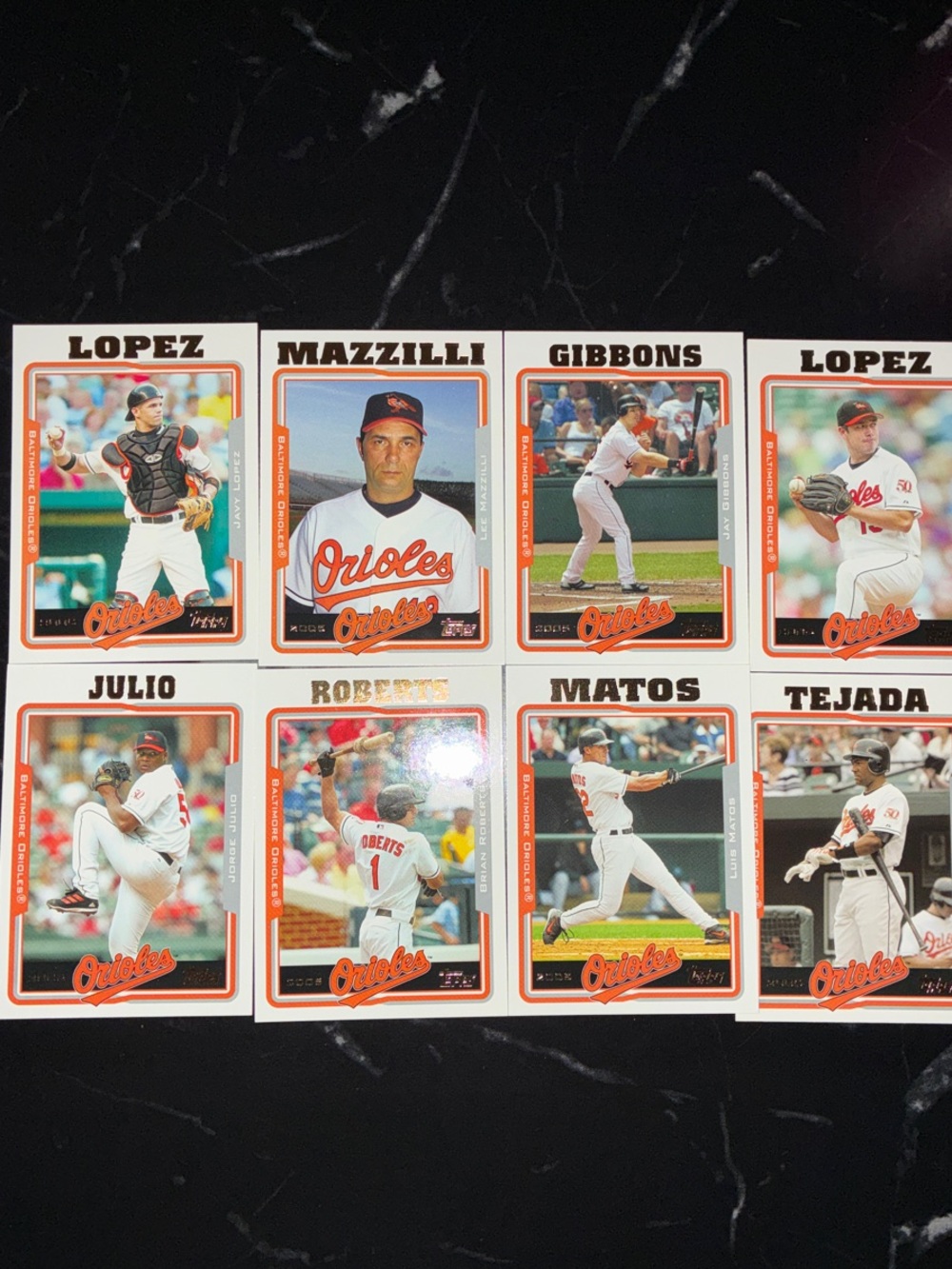 Baltimore Orioles Vintage Baseball Card Lot of 8- 2005 - Topps